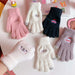 Embroidered Smiley Bear Touch Screen Gloves