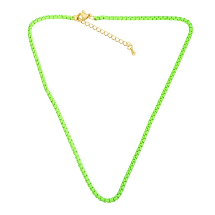 Enamel Dripping Oil Necklaces Copper Box Neck Chain