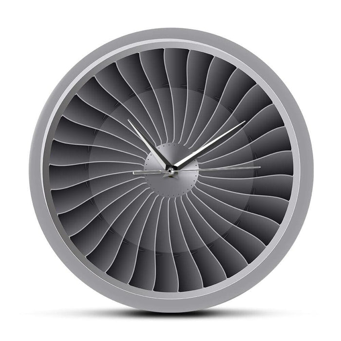 Jet Engine Turbine Fan Aviator Wall Clock Airplane Modern