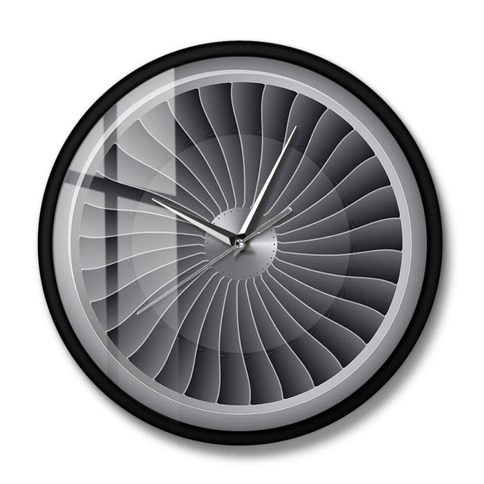 Jet Engine Turbine Fan Aviator Wall Clock Airplane Modern