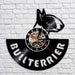 English Bullterrier Vinyl Record Silent Led Wall Clock Dog