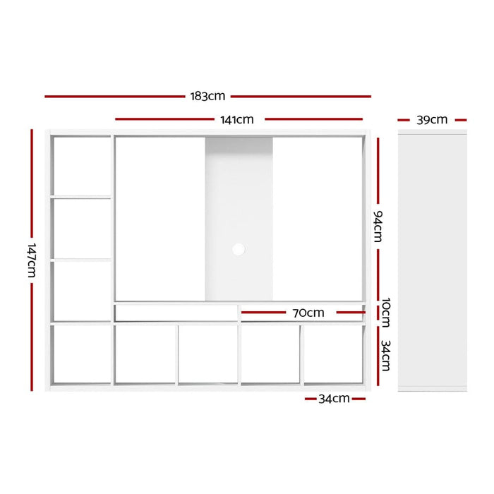 Entertainment Center Unit Tv Stand Cabinet Open Shelves