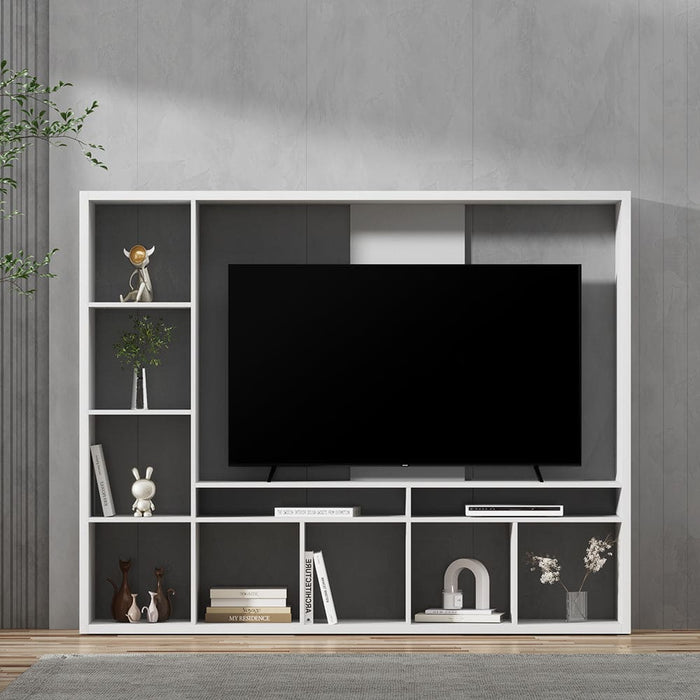 Entertainment Center Unit Tv Stand Cabinet Open Shelves