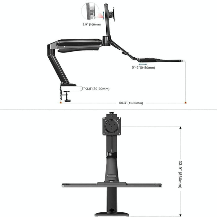 Ergonomic Height Adjust Computer Stand Workstation 22-32