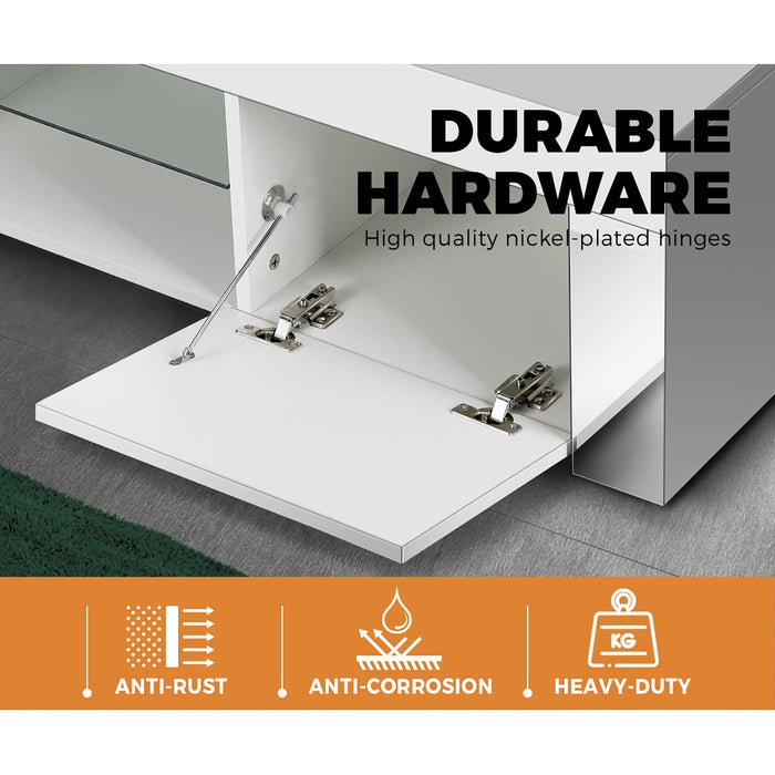 Tv Cabinet Entertainment Unit Stand Rgb Led Gloss Furniture 130Cm