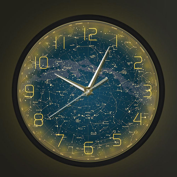 The Evening Sky Map Sound Activated Led Lighting Wall Clock
