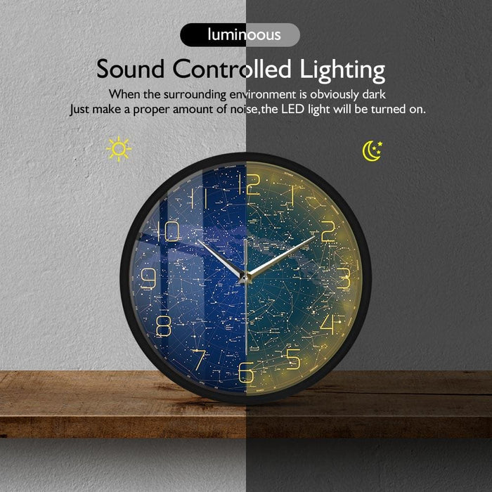The Evening Sky Map Sound Activated Led Lighting Wall Clock