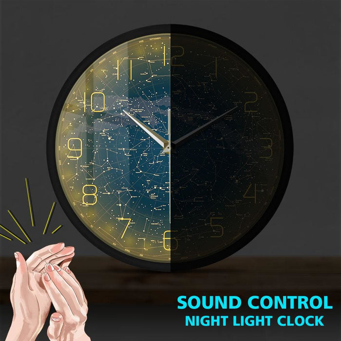The Evening Sky Map Sound Activated Led Lighting Wall Clock