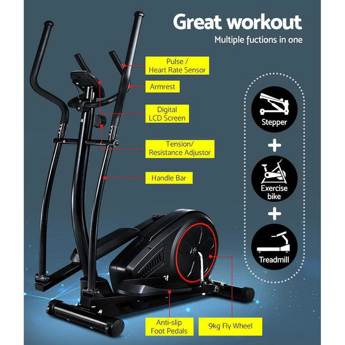 Everfit Elliptical Cross Trainer Exercise Bike Fitness