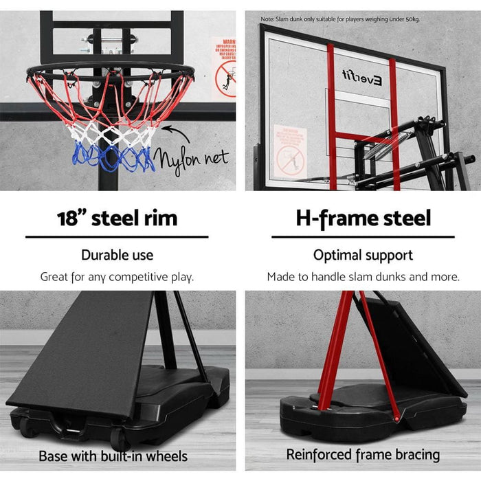 Everfit Pro Portable Basketball Stand System Ring Hoop Net