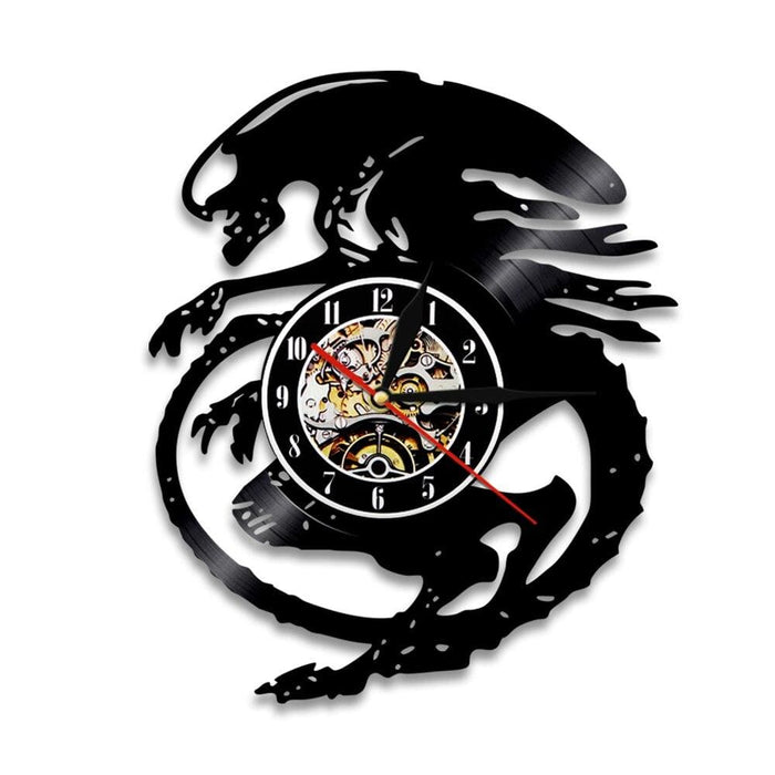 Extraterrestrial Alien Led Vinyl Record Wall Clock Horror