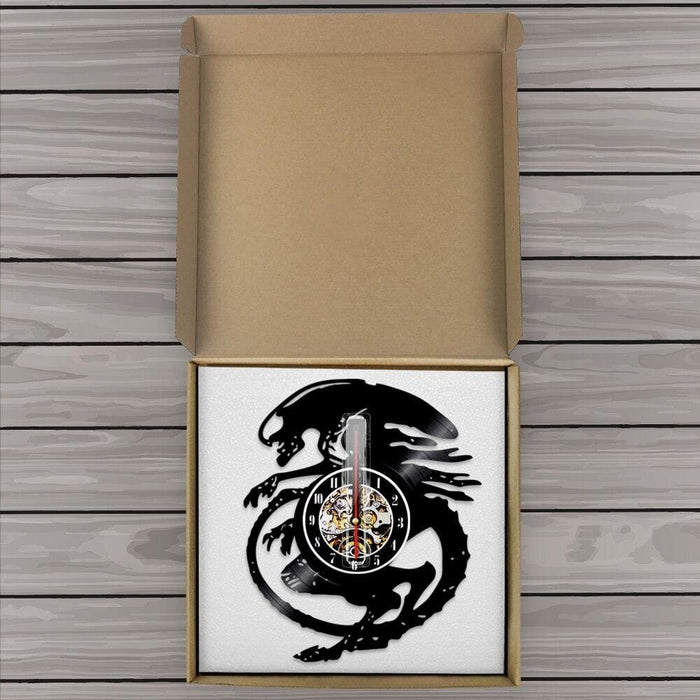 Extraterrestrial Alien Led Vinyl Record Wall Clock Horror