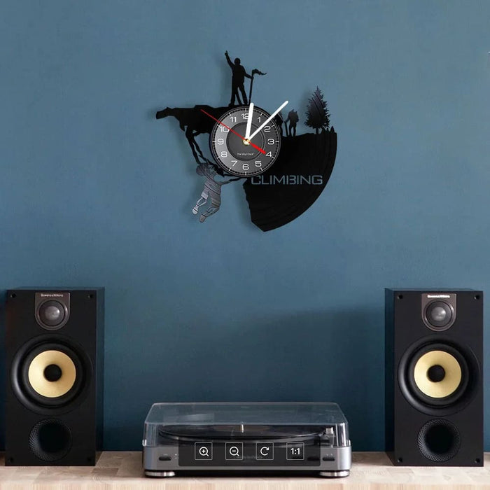 Extreme Rock Climbing Vinyl Record Clock