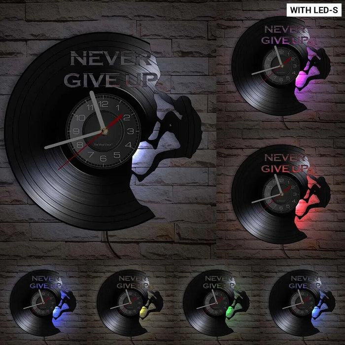 Extreme Rock Climbing Vinyl Record Clock