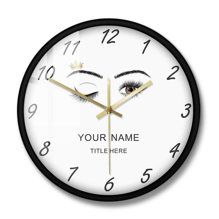 Eyelashes Extensions Beauty Salon Studio Custom Wall Clock