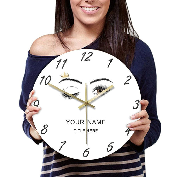 Eyelashes Extensions Beauty Salon Studio Custom Wall Clock