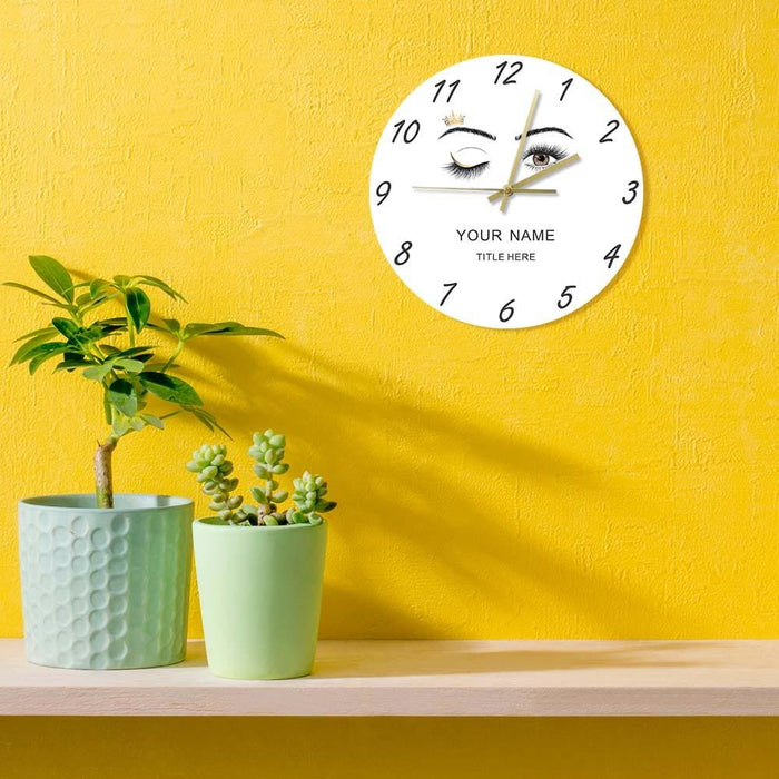 Eyelashes Extensions Beauty Salon Studio Custom Wall Clock