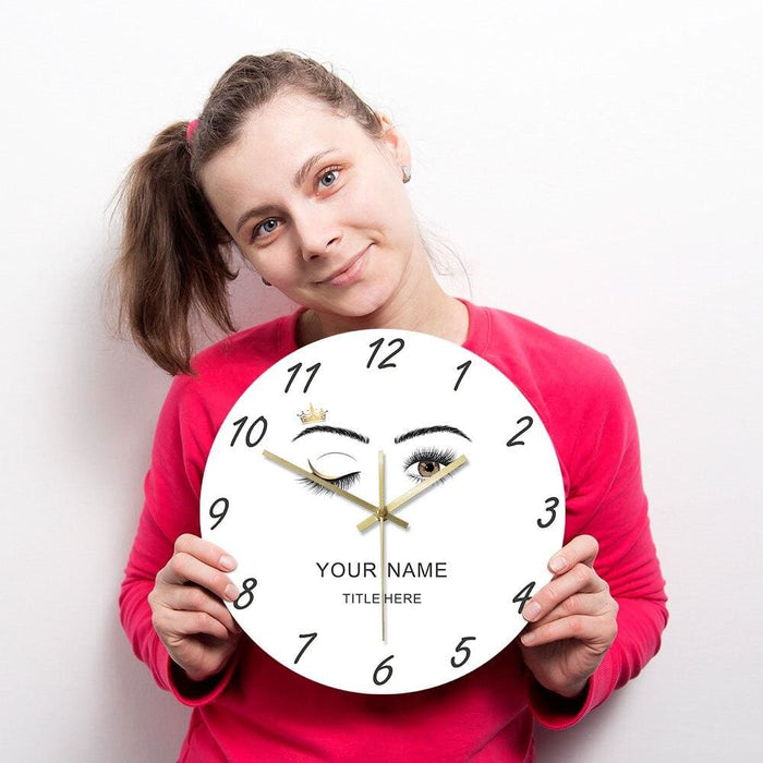 Eyelashes Extensions Beauty Salon Studio Custom Wall Clock