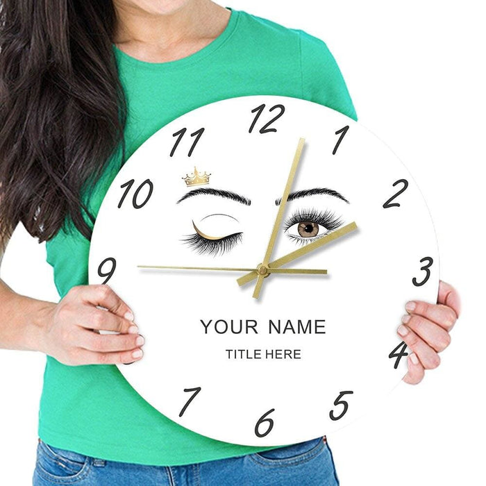 Eyelashes Extensions Beauty Salon Studio Custom Wall Clock