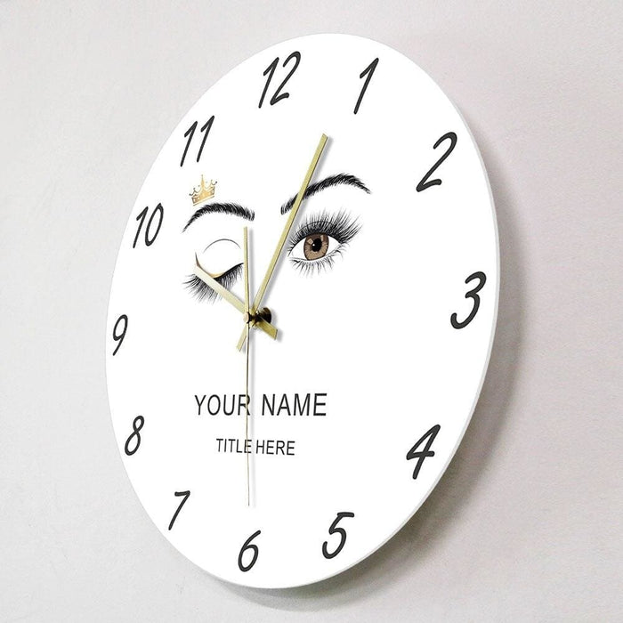 Eyelashes Extensions Beauty Salon Studio Custom Wall Clock