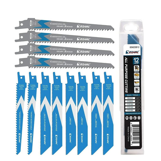 Ezarc 150mm 12 Piece Bimetal Reciprocating Saw Blades Set