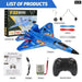 F22 Raptor Rc Plane 2.4g 2ch Glider with Led Lights