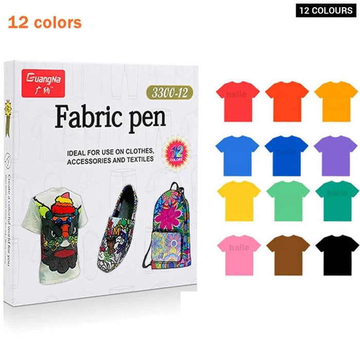 Fabric Paint Pens 12 24 Colours Soft Brush Diy Painting