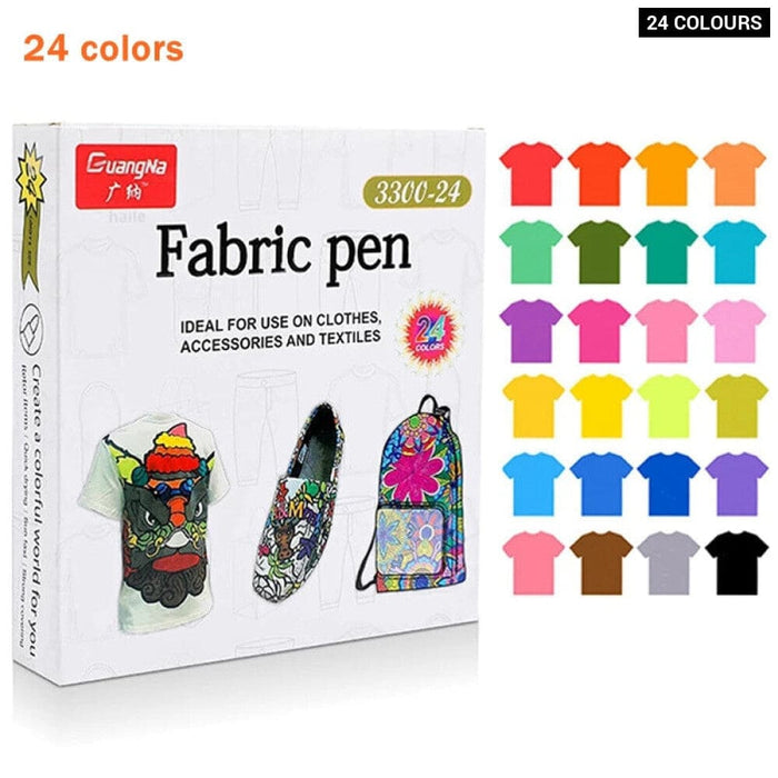 Fabric Paint Pens 12 24 Colours Soft Brush Diy Painting