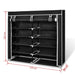 Fabric Shoe Cabinet with Cover 115 x 28 110 Cm Black Xabakt