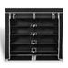 Fabric Shoe Cabinet with Cover 115 x 28 110 Cm Black Xabakt