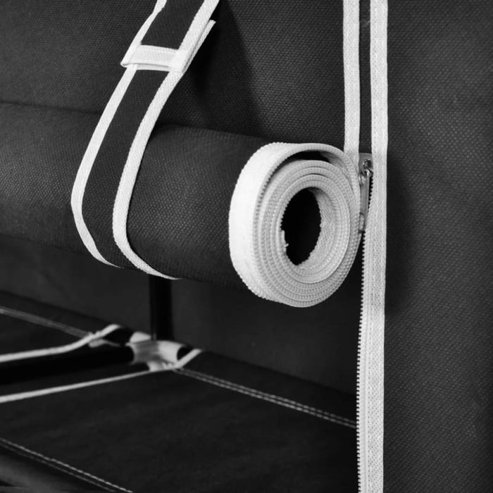 Fabric Shoe Cabinet with Cover 115 x 28 110 Cm Black Xabakt