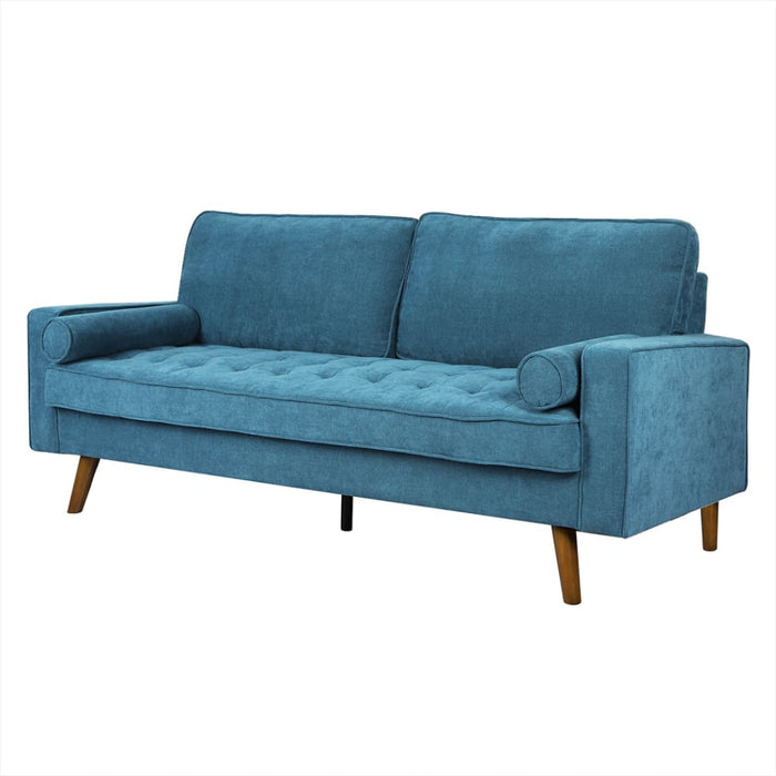 Fabric Sofa Armchair 3 Seater Couch Blue 191cm Wide