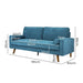 Fabric Sofa Armchair 3 Seater Couch Blue 191cm Wide