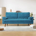 Fabric Sofa Armchair 3 Seater Couch Blue 191cm Wide