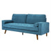 Fabric Sofa Armchair 3 Seater Couch Blue 191cm Wide