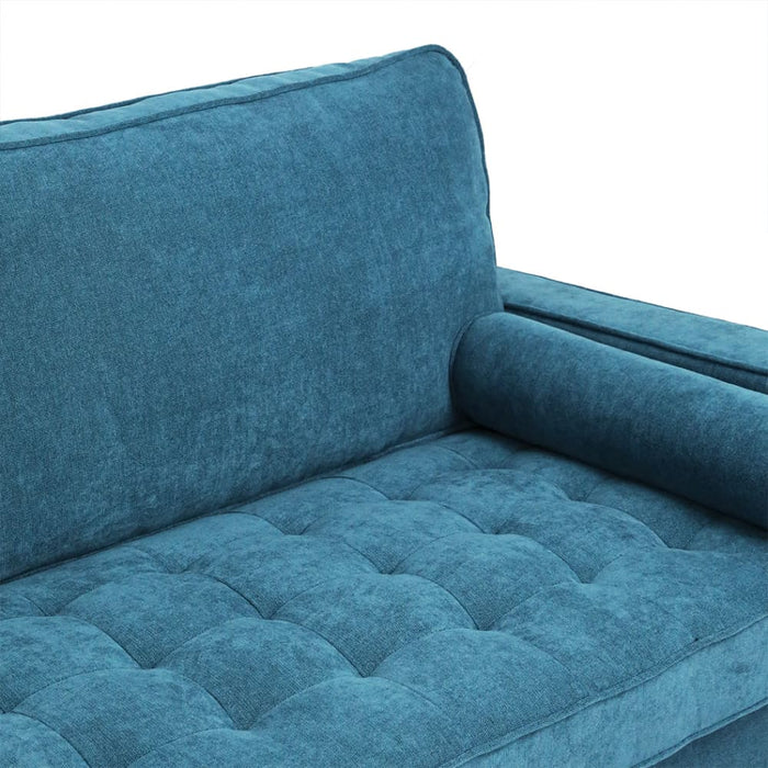 Fabric Sofa Armchair 3 Seater Couch Blue 191cm Wide