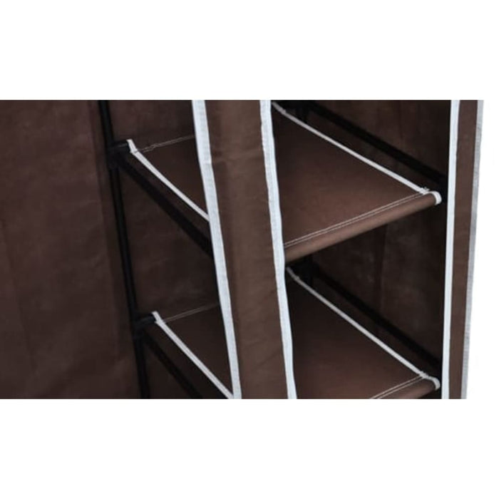 Fabric Wardrobes 2 Pcs Brown Lbixx