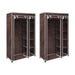 Fabric Wardrobes 2 Pcs Brown Lbixx
