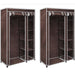 Fabric Wardrobes 2 Pcs Brown Lbixx