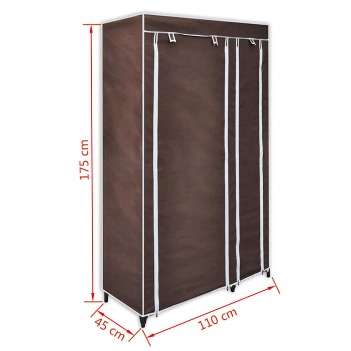 Fabric Wardrobes 2 Pcs Brown Lbixx