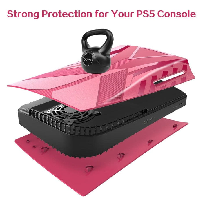 Faceplate Skin Black Side Plates Shell for Ps5 Console