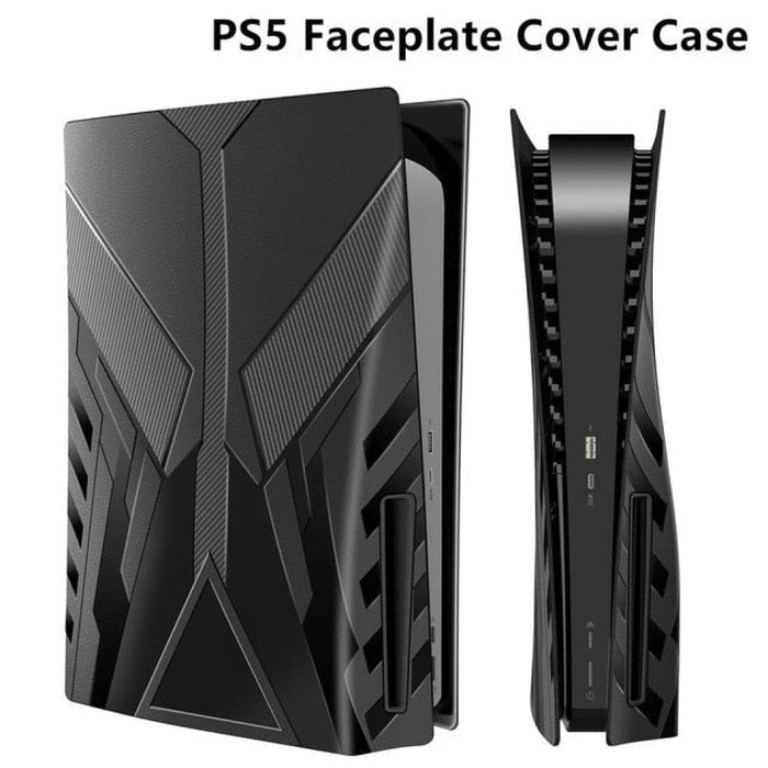 Faceplate Skin Black Side Plates Shell for Ps5 Console