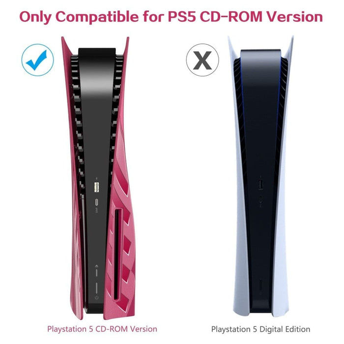 Faceplate Skin Black Side Plates Shell for Ps5 Console