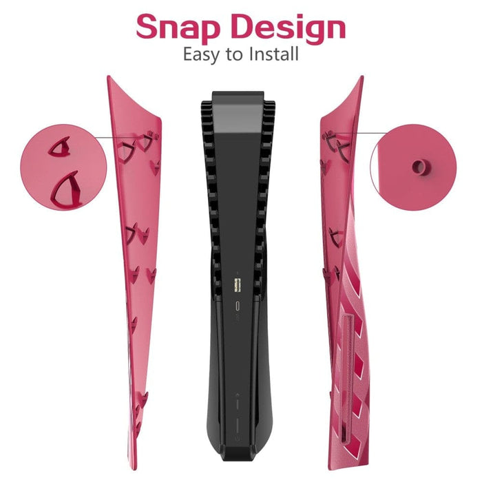 Faceplate Skin Black Side Plates Shell for Ps5 Console