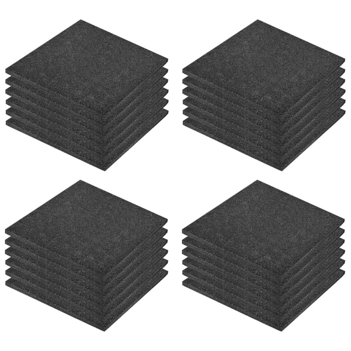 Fall Protection Tiles 24 Pcs Rubber 50x50x3 Cm Black Xilxip