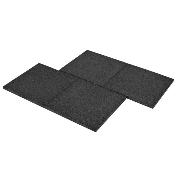 Fall Protection Tiles 6 Pcs Rubber 50x50x3 Cm Black Koinp