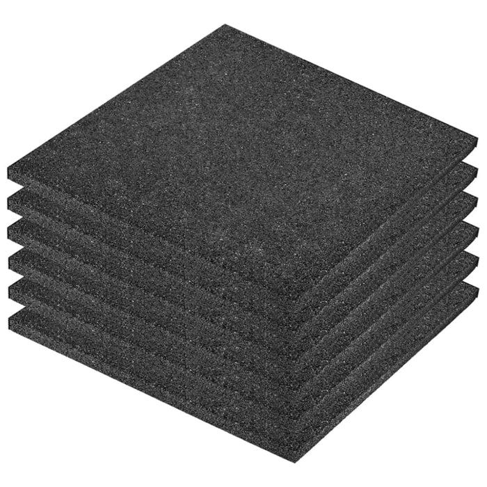 Fall Protection Tiles 6 Pcs Rubber 50x50x3 Cm Black Koinp