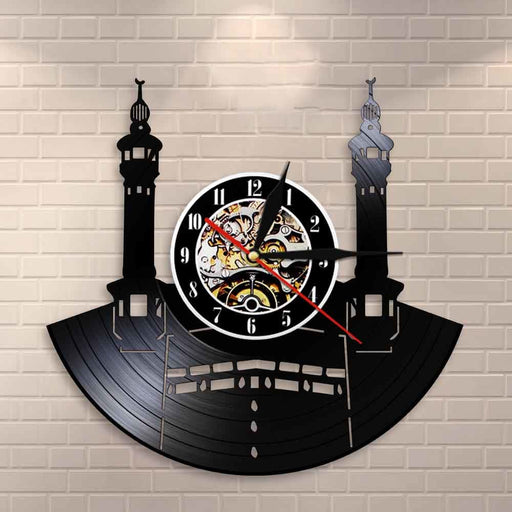 Famous City Mecca Wall Sign Vinyl Record Led Clock Islamic