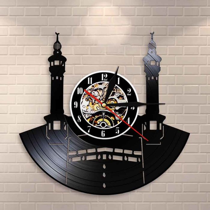 Famous City Mecca Wall Sign Vinyl Record Led Clock Islamic
