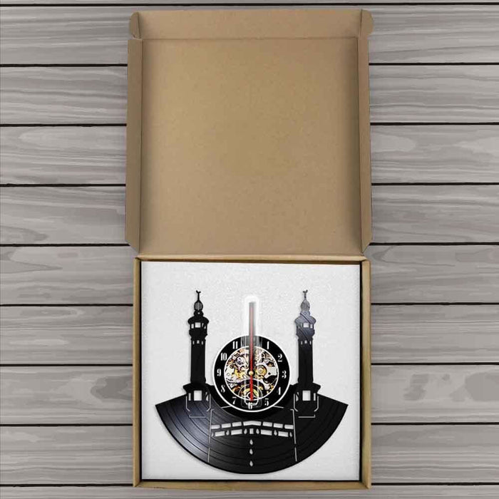 Famous City Mecca Wall Sign Vinyl Record Led Clock Islamic